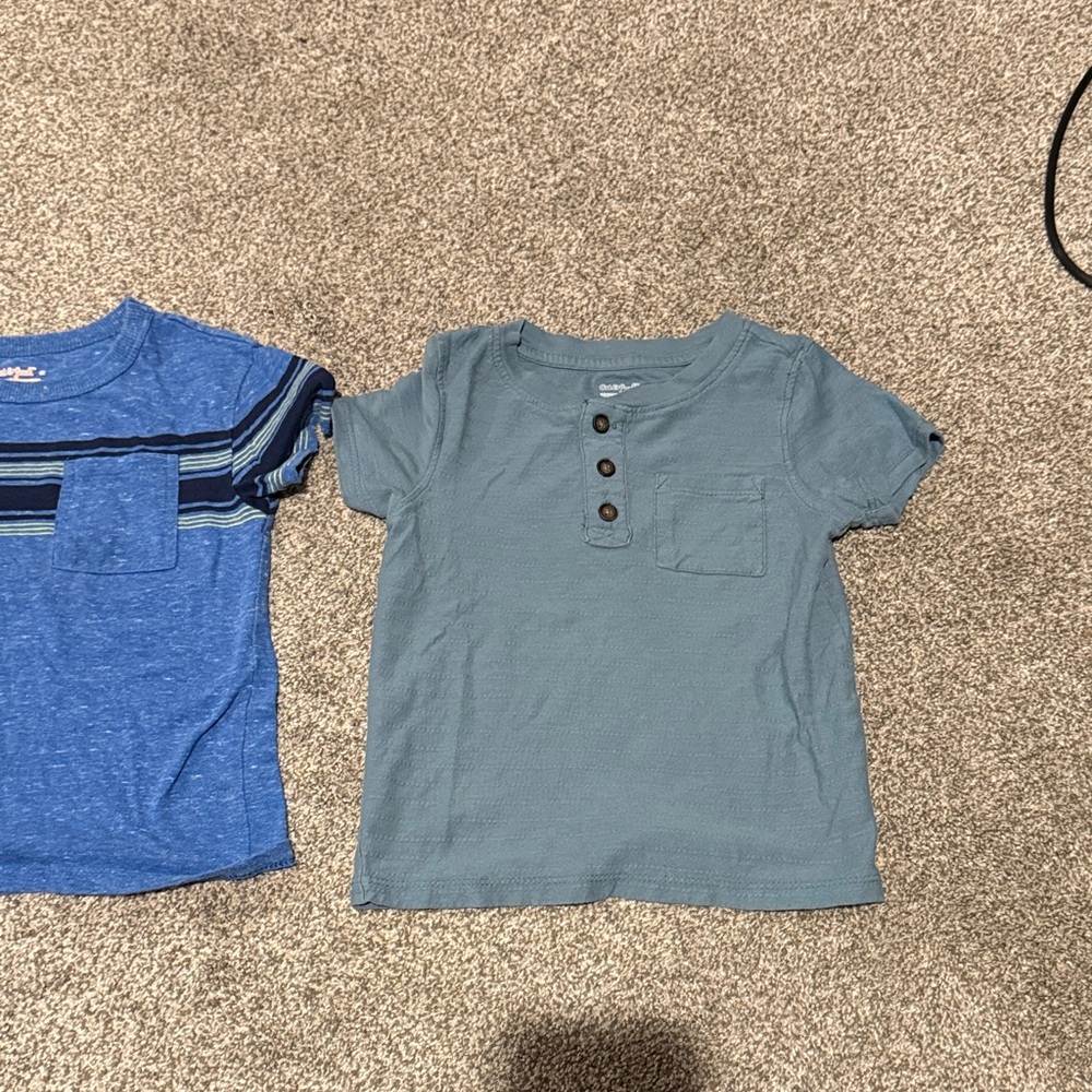 Cat & Jack Blue Striped and Solid Teal Kids Tees - Picture 4 of 4